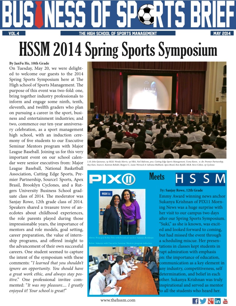 Business of Sports Brief Spring 2014